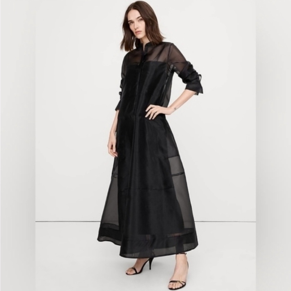 NEW! Banana Republic Black Organza
Maxi Shirt Dress - Size XL